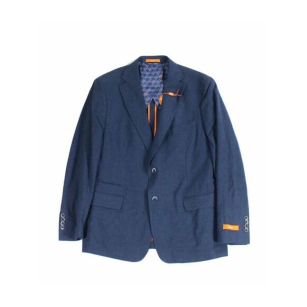 TALLIA ORANGE Mens Navy Single Breasted, Slim Fit Blazer XXL